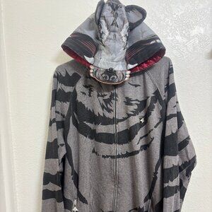 LRG Lifted Research Group Huff & Puff hoody wolf hoodie vintage GRAY XXL rare